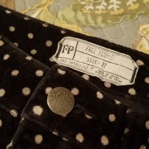 Free People Velvet Polka Dot Pants